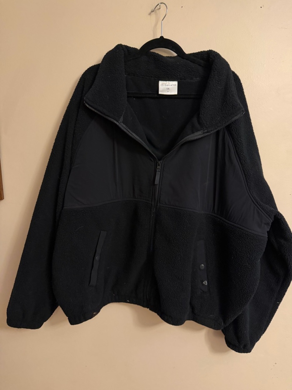 Cozy Black Teddy Jacket - Zip Front